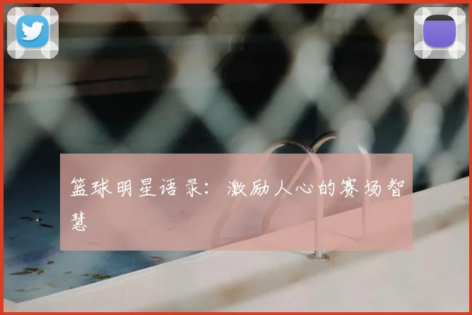 篮球明星语录：激励人心的赛场智慧